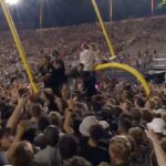 Vanderbilt fans tear down the goalposts after upsetting No. 1 Alabama.